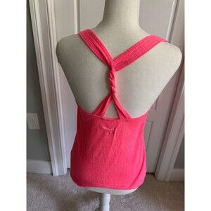 Under Armour HeatGear Tank Top Pink Plaid Women’s XS Loose Fit Braided Back
